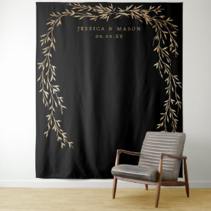 Glanzende Gouden Trouw Achtergrond Wandkleed