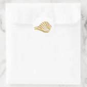 Glanzende Gouden Zeeschelp Ronde Sticker (Tas)