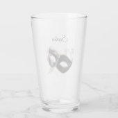 Glanzende Gouden Zilveren Nieuwjaars Zwarte Masker Glas (Achterkant)