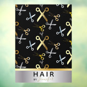 Glanzende Gouden & Zilveren Schaar Patroon Kapper  Raamsticker (Vel 3)