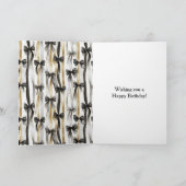 Glanzende Gouden Zilveren Zwarte Lintjes Bogen Ver Kaart (Binnen)