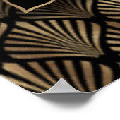 Glanzende gouden zwarte huwelijksstoelindeling pos poster (Hoek)