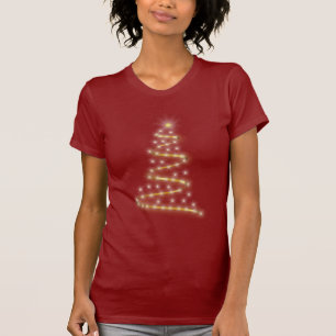 Glanzende goudkerstboom t-shirt