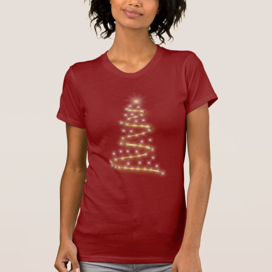 Glanzende goudkerstboom t-shirt (Voorkant)