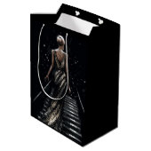 glanzende goudschoenen glitter sparly medium cadeauzakje (Achterkant Gekanteld)