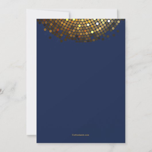 Glanzende Grad Blau Uitnodiging (Achterkant)