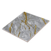 Glanzende Grijs en Gouden Marmeren Ceramische Tege Tegeltje (Zijkant)
