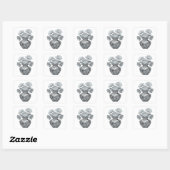 Glanzende grijze abstracte stickerprint vierkante sticker (Vel)