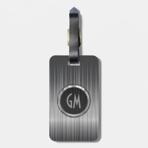 Glanzende grijze koolstofvezel textuur bagagelabel