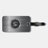 Glanzende grijze koolstofvezel textuur bagagelabel (Achterkant horizontaal)