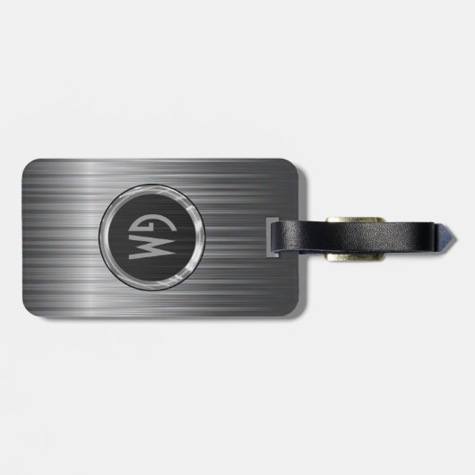 Glanzende grijze koolstofvezel textuur bagagelabel (Achterkant horizontaal)