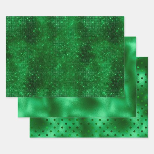 Glanzende groene folie inpakpapier vel (Set)