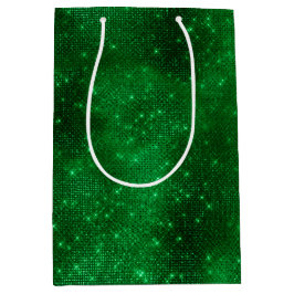 Glanzende groene folie medium cadeauzakje