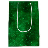 Glanzende groene folie medium cadeauzakje (Achterkant)