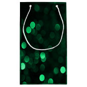 Glanzende groene kerstverlichting Bokeh Vrolijk Ke Klein Cadeauzakje (Achterkant)