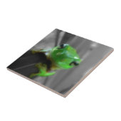glanzende groene kikker tegeltje (Zijkant)