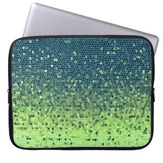 Glanzende Groene Mozaïek Laptophoes Laptop Sleeve