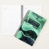 Glanzende groene namaakparelmoer glinsterende agaa planner (Display)