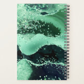 Glanzende groene namaakparelmoer glinsterende agaa planner (Achterkant)