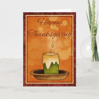 Glanzende Grommige Kaars Gelukkig Thanksgiving Kaa Feestdagen Kaart