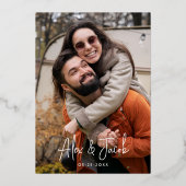 Glanzende Groovy Sparkle 70s Roze & Rood Foto Brui Folie Uitnodiging (Achterkant)