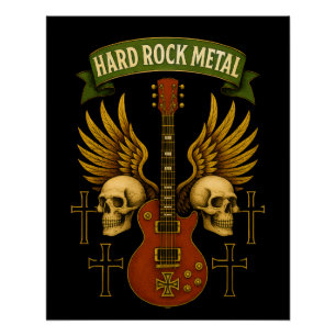 Glanzende Hard Rock Metal Poster
