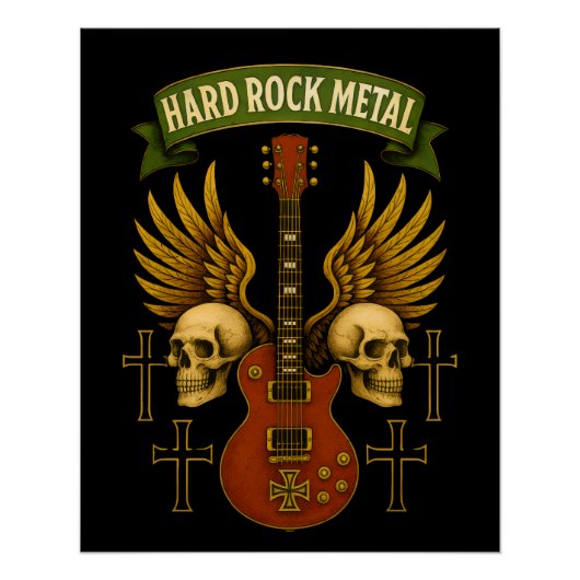 Glanzende Hard Rock Metal Poster (Voorkant)