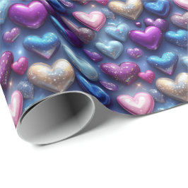 Glanzende Hart Cadeaupapier: Stralende Elegantie Cadeaupapier