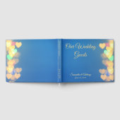 Glanzende Harten Blauw & Geel Gastenboek (Volledig)