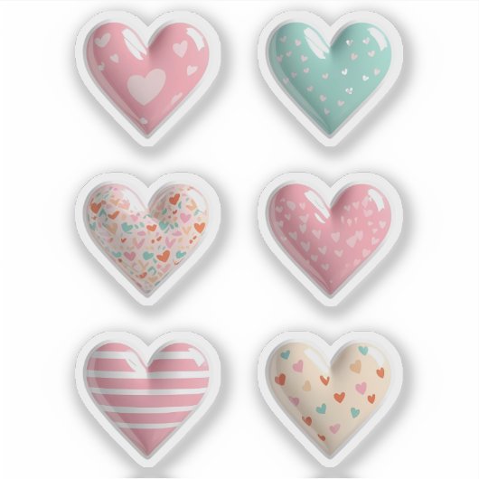 Glanzende harten sticker (Voorkant)