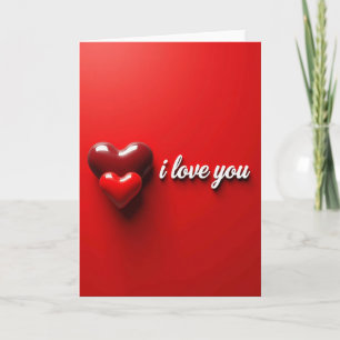 Glanzende Hartjes Ik Hou van Jou Valentijnskaart Kaart