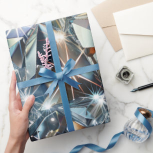 Glanzende heldere diamanten cadeaupapier