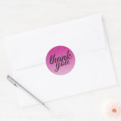 Glanzende hete roze glans ombre dank je ronde sticker (Envelop)