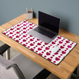 GLANZENDE HETE ROZE LIEFDE HARTEN EN POLKA DOTS BUREAUMAT
