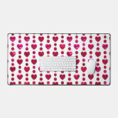 GLANZENDE HETE ROZE LIEFDE HARTEN EN POLKA DOTS BUREAUMAT (Keyboard & Muis)