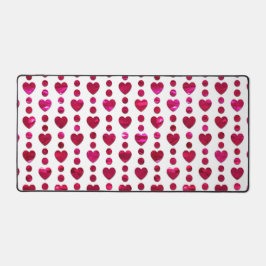 GLANZENDE HETE ROZE LIEFDE HARTEN EN POLKA DOTS BUREAUMAT