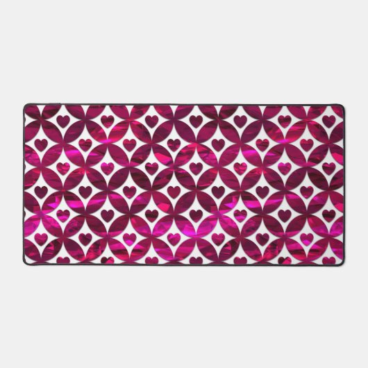 GLANZENDE HETE ROZE VALENTIJN LIEFDE HARTEN BUREAUMAT (Voorkant)