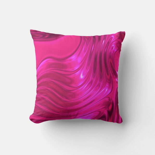 Glanzende Hollywood Cerise Super Roze Kussen (Voorkant)