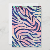 Glanzende holografische glitter blauwe zebra strep kaart (Achterkant)