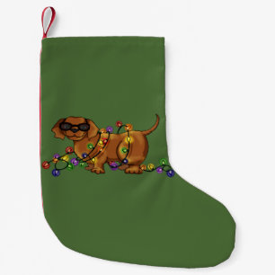 Glanzende Hond Kleine Kerstsok