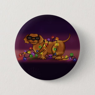 Glanzende Hond Ronde Button 5,7 Cm