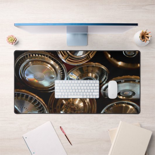 Glanzende Hubcaps Art Garage Man Cave Desk Mat Pad (Kantoor 1)