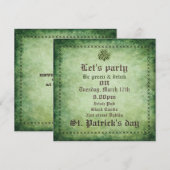 glanzende Ierse shamrock Saint Patrick's Inv Kaart (Voorkant / Achterkant)