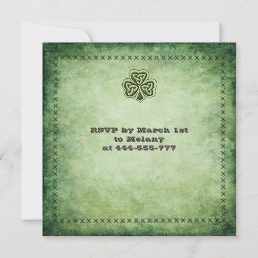 glanzende Ierse shamrock Saint Patrick's Inv Kaart (Achterkant)