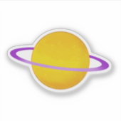 Glanzende intersekse planeet met ringen sticker (Voorkant)