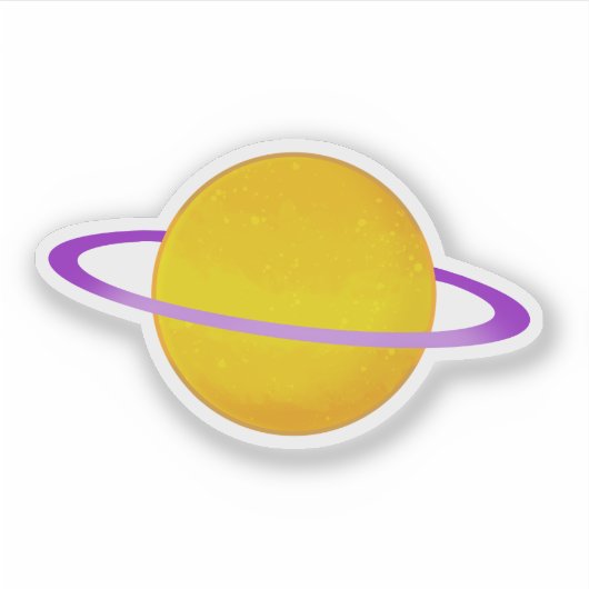 Glanzende intersekse planeet met ringen sticker (Voorkant)