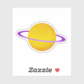 Glanzende intersekse planeet met ringen sticker (Vel)