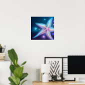 Glanzende Iridescent Starfish Poster (Thuiskantoor)