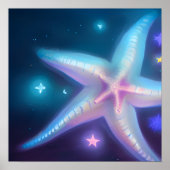 Glanzende Iridescent Starfish Poster (Voorkant)