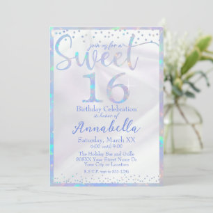 Glanzende Iridiserende Opal Sweet 16 Verjaardag Kaart
